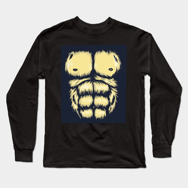 Funny Hairy Monkey Chest Long Sleeve T-Shirt by BamBam